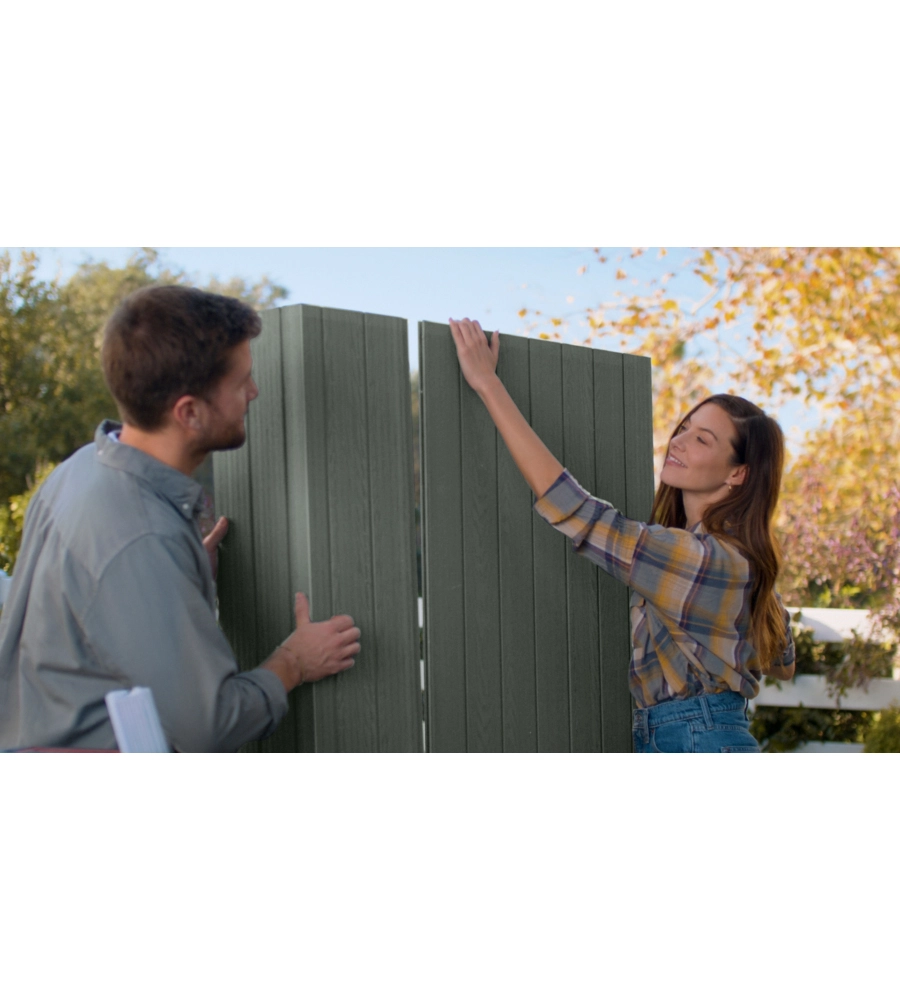 CASETTA DA GIARDINO KETER "DARWIN 6x6" IN EVOTECH+ COLORE VERDE CON PORTA BATTENTE DOPPIA 190X183X221 CM